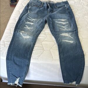 Distressed Blue Jeans